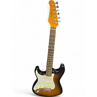 Used Oscar Schmidt LH gUITAR 2 Tone Sunburst Solid Body Electric Guitar