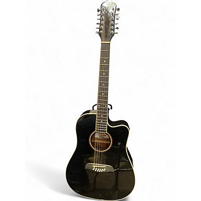 Used Oscar Schmidt OD312CE Black 12 String Acoustic Guitar