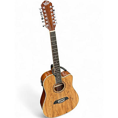 Used Oscar Schmidt OD312CESM Spalted Maple 12 String Acoustic Electric Guitar
