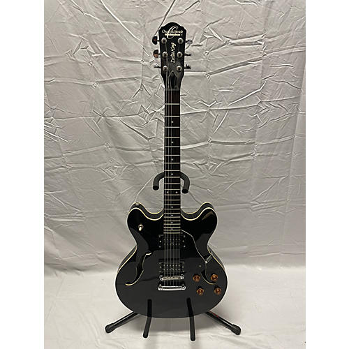 Oscar Schmidt Used Oscar Schmidt OE30BK Delta King Black Hollow Body Electric Guitar Black