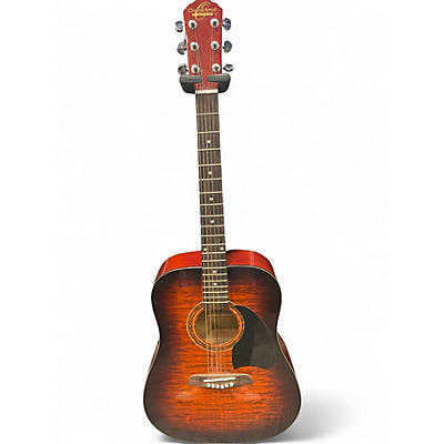 Used Oscar Schmidt OG2QHS Foto Flame Acoustic Guitar