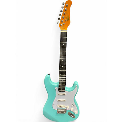 Used Oscar Schmidt OS Turquoise Solid Body Electric Guitar Turquoise
