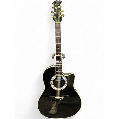 Used Ovation 1528D Black Acoustic Electric Guitar