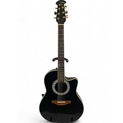 Ovation Used Ovation 1528D ULTRA DELUXE Black Acoustic Electric Guitar Black