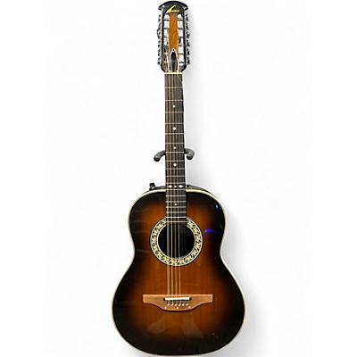 Used Ovation 1615 Vintage Sunburst 12 String Acoustic Electric Guitar