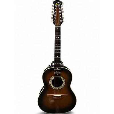 Used Ovation 1655 CUSTOM Balladeer 2 Tone Sunburst 12 String Acoustic Electric Guitar