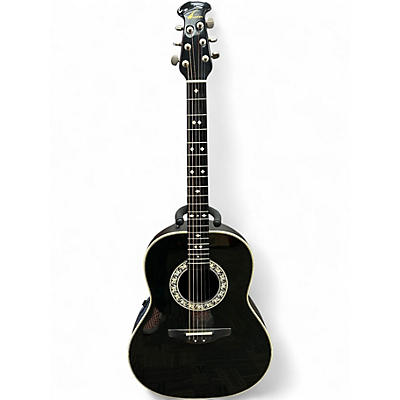 Used Ovation 1712 Custom Balladeer Black Acoustic Electric Guitar