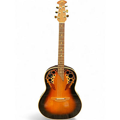 Used Ovation 1718 Elite Brown Sunburst Acoustic Electric Guitar