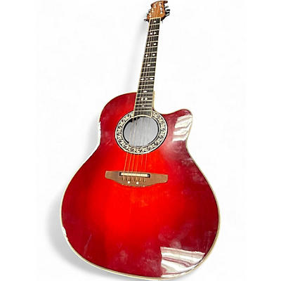 Used Ovation 1767 Legend Candy Red Burst Acoustic Electric Guitar