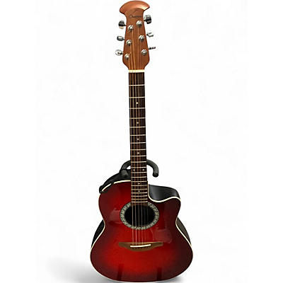 Used Ovation 1771 Standard Balladeer Red Burst Acoustic Electric Guitar