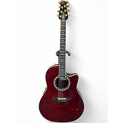 Used Ovation 1777lx Dark Cherry Burst Acoustic Electric Guitar