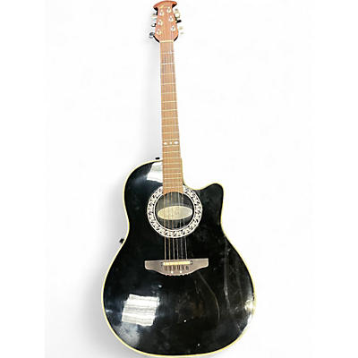 Used Ovation 1860 custom balladeer Black Acoustic Electric Guitar
