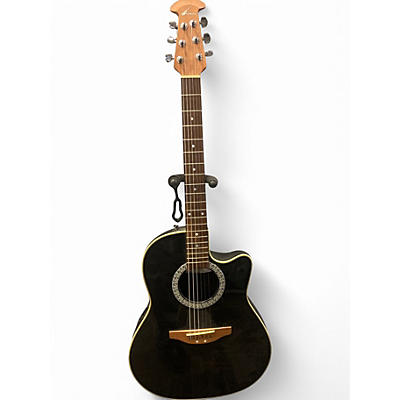 Used Ovation 1861 Standard Balladeer Black Acoustic Electric Guitar