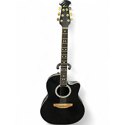 Used Ovation 1861AX-5 Standard Balladeer Black Acoustic Electric Guitar