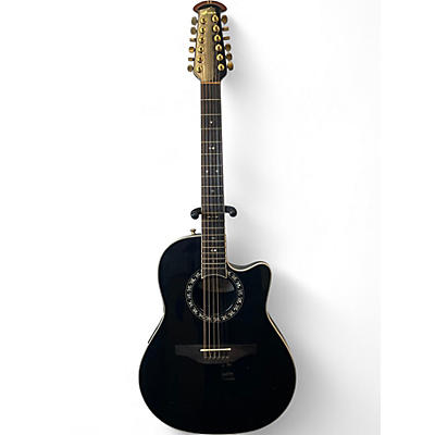 Used Ovation 1866 LEGEND Black 12 String Acoustic Electric Guitar