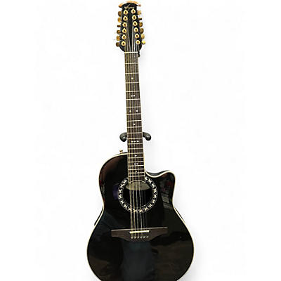 Used Ovation 1866 LEGEND Black 12 String Acoustic Electric Guitar