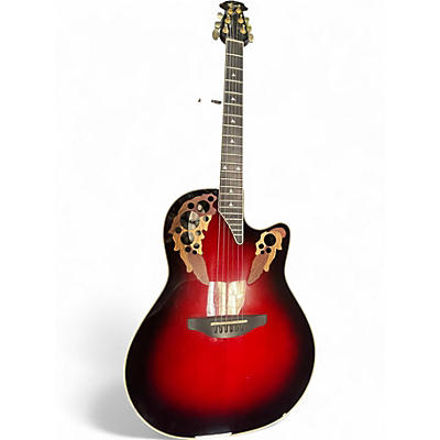 Used Ovation 1868 Elite Red Acoustic Electric Guitar