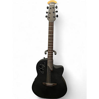 Used Ovation 1898TX ELITE TX Black Acoustic Electric Guitar