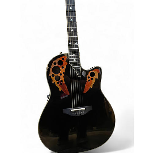 Used Ovation 2078AX Black Acoustic Electric Guitar Black