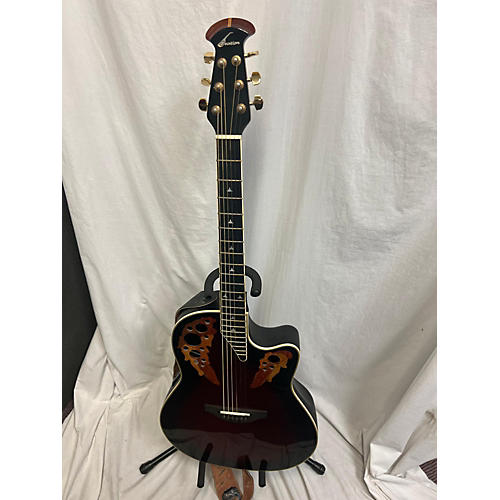 Ovation Used Ovation 2078AX Trans Crimson Red Acoustic Electric Guitar Trans Crimson Red