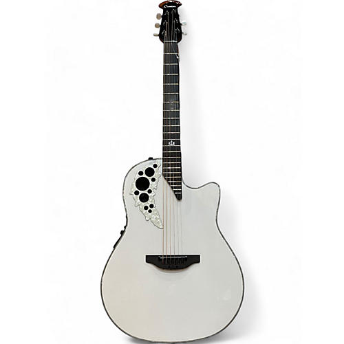 Ovation Used Ovation 2078ME ELITE SIGNATURE  White Acoustic Electric Guitar White