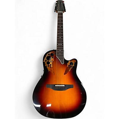 Used Ovation 2758AX-NEB-G Pro Series Standard Elite Deep Contour 2 Color Sunburst 12 String Acoustic Electric Guitar