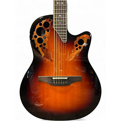 Used Ovation 2758AX-NEB-G Pro Series Standard Elite Deep Contour SUNBURST 12 String Acoustic Electric Guitar