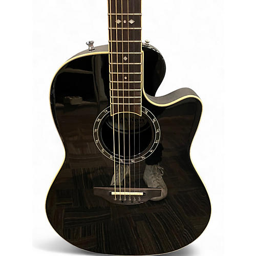 Used Ovation 2771AX-5 Balladeer Black Acoustic Electric Guitar Black