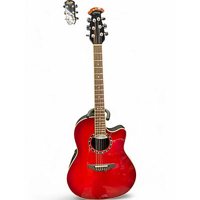 Used Ovation 2771AX-5 Balladeer Red Acoustic Electric Guitar