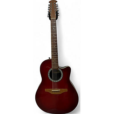 Ovation Used Ovation 6751 STANDARD BALLADEER Crimson Red Trans Acoustic Electric Guitar