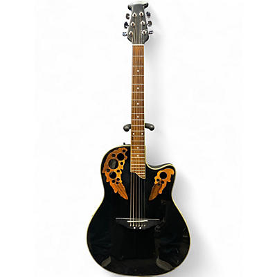 Used Ovation AE48 Trans Black Acoustic Electric Guitar