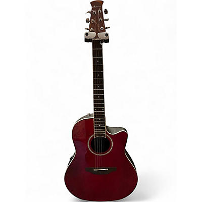 Used Ovation Applause AB24II Red Acoustic Electric Guitar