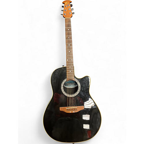 Used Ovation BALLADEER 4861 Black Acoustic Electric Guitar Black