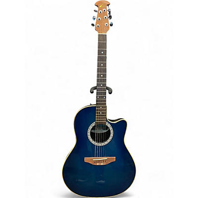 Used Ovation Balladeer Blue Acoustic Electric Guitar