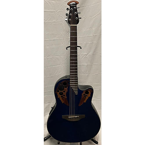 Ovation Used Ovation C44 Celebrity Deluxe Trans Blue Acoustic Electric Guitar Trans Blue