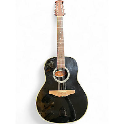 Used Ovation CC165 Black 12 String Acoustic Electric Guitar
