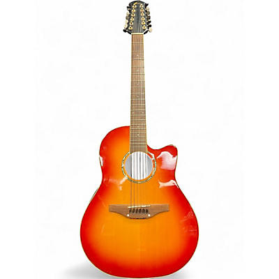 Used Ovation CC245HB 2 Color Sunburst 12 String Acoustic Electric Guitar