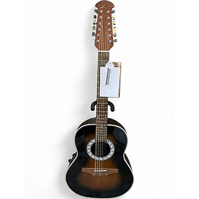 Used Ovation CC65 2 Color Sunburst 12 String Acoustic Electric Guitar