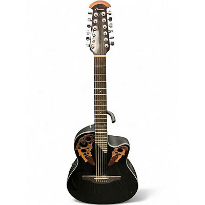 Used Ovation CE4412-5 Black 12 String Acoustic Electric Guitar