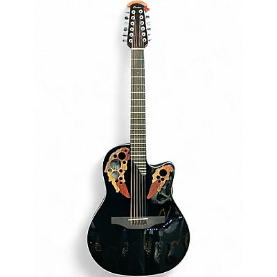 Used Ovation CE4412 Black 12 String Acoustic Electric Guitar