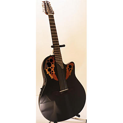 Ovation Used Ovation CE4412 Celebrity Black 12 String Acoustic Electric Guitar