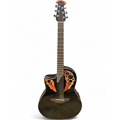Used Ovation CE44L Black Acoustic Electric Guitar