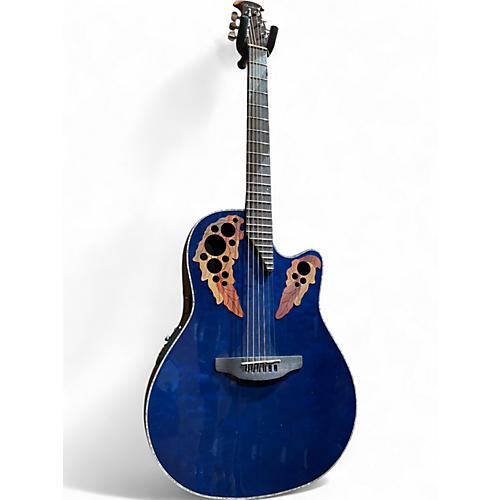 Used Ovation CE44P Blue Acoustic Electric Guitar Blue