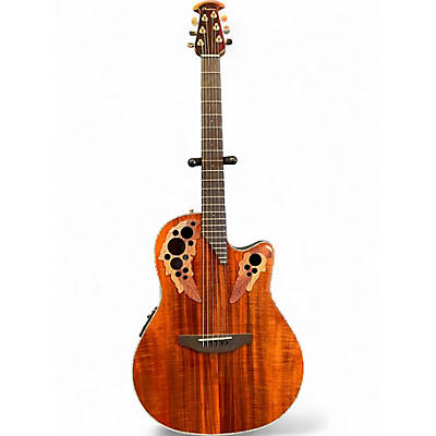Used Ovation CE44P Celebrity Series Elite Plus Mid-Depth Figured Koa Acoustic Electric Guitar