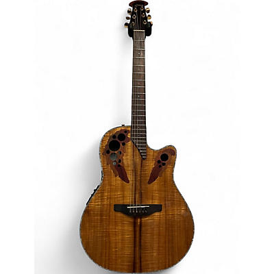Used Ovation CE44P Natural Acoustic Electric Guitar
