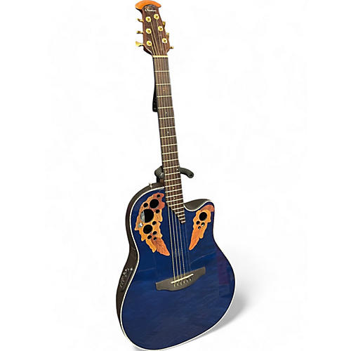 Ovation Used Ovation CE44P Trans Blue Acoustic Electric Guitar Trans Blue