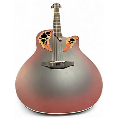 Used Ovation CE44RRBG Reverse Red Burst Acoustic Electric Guitar