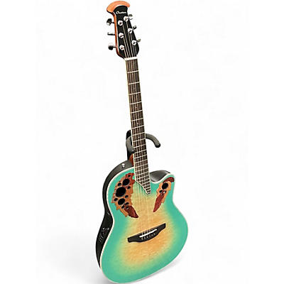 Used Ovation CE44X-9B-G Celebrity Mintburst Acoustic Electric Guitar