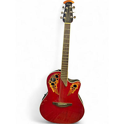 Used Ovation CE48 Red Acoustic Electric Guitar