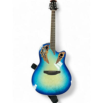 Used Ovation CE48P Blue Burst Acoustic Electric Guitar
